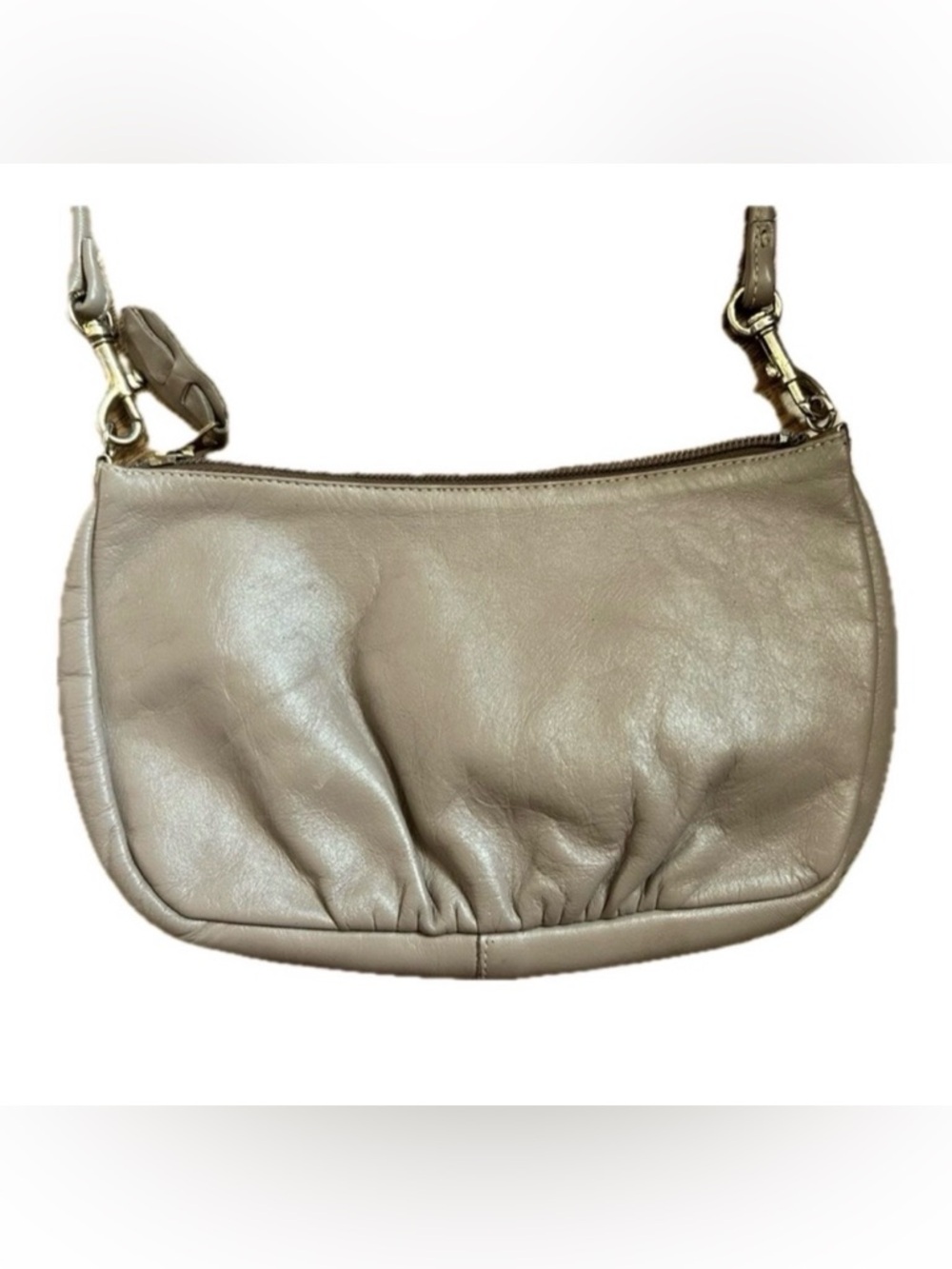 VTG. leather purse. Tan. Removable strap.